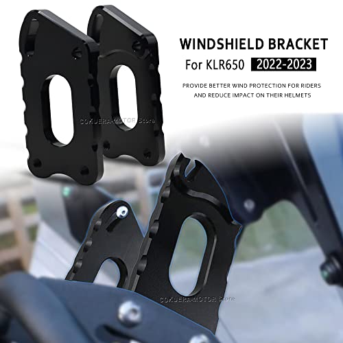 Wodpice Motorcycle Windscreen Adjusters For Klr650 2022 2023, Cnc Windshield Risers Windshield Bracket Kits #TOP1