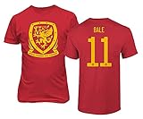European Soccer 2020 Wales #11 Gareth Bale Jersey Style Unisex T-Shirt (Red, Large)