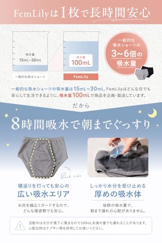FemLily 吸水ショーツ サニタリーショーツ 生理用ショーツ 吸水サニタリーショーツ の商品画像 2
