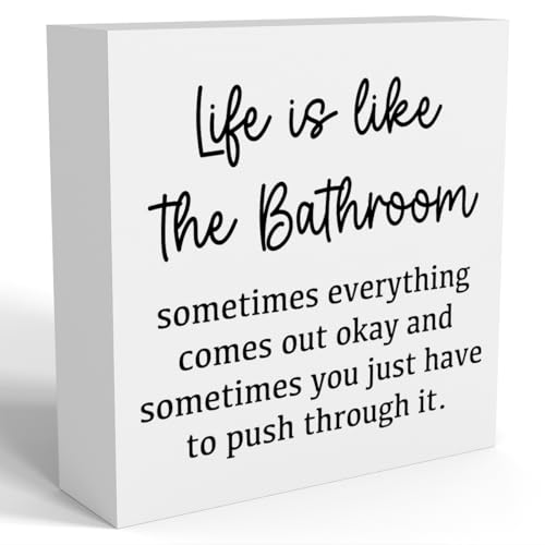 Life Is Like The Bathroom - Black and White Bathroom