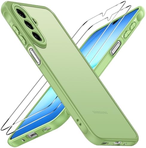 ivoler Hülle für Samsung Galaxy A18 / A17 4G / 5G mit 2 Stück Panzer Schutz Glas, Militärstandard Stoßfest Kratzfest Handyhülle Matt Durchscheinende Rückseite Schutzhülle Case (Hel