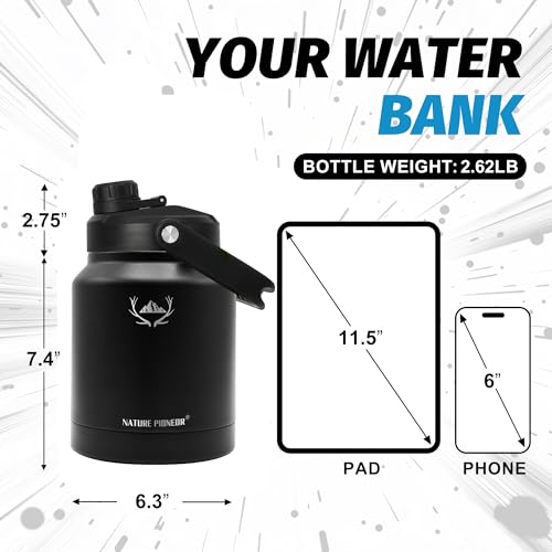 Image of NATURE PIONEOR 84 oz Insulated Water Bottle Jug with Carrier Bag