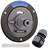 valuents Wassertankdeckel 3 Pins 78mm Durchmesser - grau orange - für Wohnmobil mit Schlauch für Wassereinfüllstutzen +Plus: Adapter für Wasserschlauch