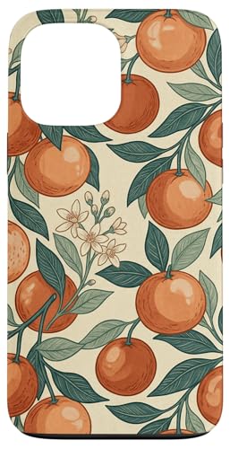 Vintage Orange Fruit and Blossom Botanical Pattern �X�}�z�P�[�X iPhone 13 Pro Max �p