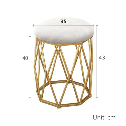 Taburete de maquillaje blanco moderno silla acolchada de dormitorio y sala de estar 4