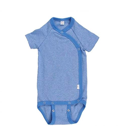 Popolini Kimono - Body con mangas cortas (tamaño ajustable, lavable) Color azul. 74 cm-80 cm