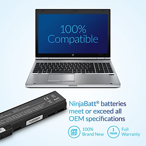 Ninjabatt Battery For Hp 8460P 628668-001 8470P 8570P 628666-001 628670-001 6560B Cc06 631243-001 Cc09 Cc06Xl 634089-001 634087-001 6465B 6470B 6460B - High Performance [6 Cells/4400Mah/48Wh] #TOP4