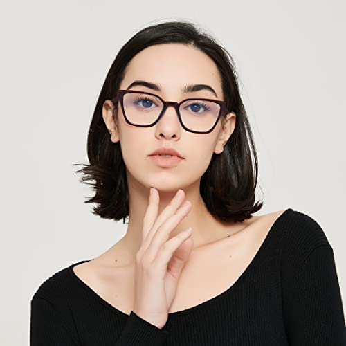 Eyeurl Oversized Readers For Women - 5 Pack Blue Light Blocking Reading Glasses Ladies +1.5 Fashion Square Frames Magnification With Spring Hinge #TOP6