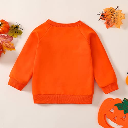 MVNB Moletom infantil meninos meninas Halloween manga longa estampa abóbora pulôver camiseta moletom