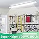 LED Feuchtraumleuchte 90CM mit 30W 3300LM, Deckenleuchte Feuchtraum Flach Feuchtraumlampe Wasserdicht IP65, 4000K Neutralweiß Werkstattlampe, Kellerleuchte, Wannenleuchte für Büro Garage Lager
