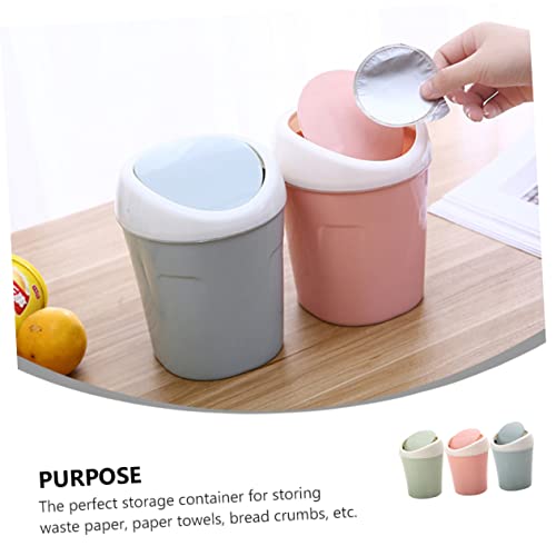 Caneca de basura rectangular pequeña para escritorio miniatura 2