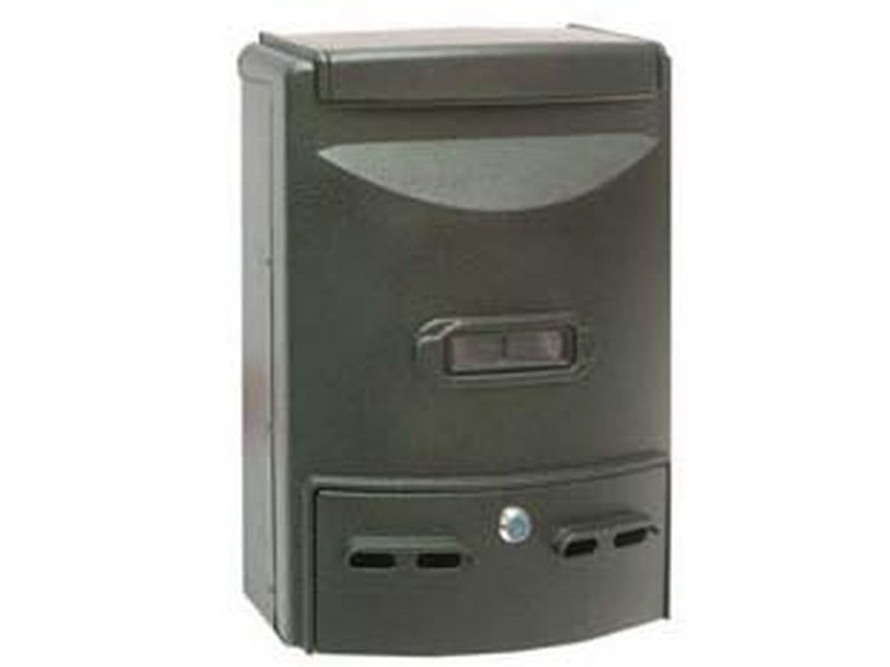 1PEZZO CASSETTA POSTALE IN ALLUMINIO PORTARIVISTE PER ESTERNI "EUROPA" VERDE - cm.28,5x10x38h. colore verde