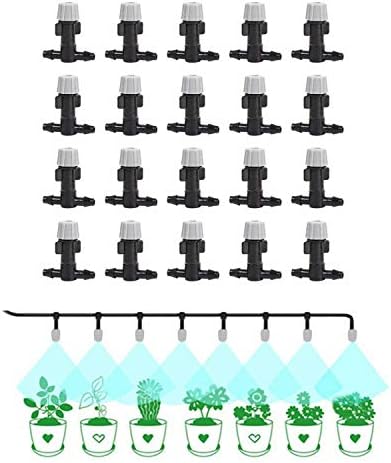 Plastic Mist Misting Nozzle Sprinkler Tee Joints For Misting Watering Plant Flower Cooling System Home Garden Irrigation, 20pcs(QQ510-637638