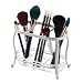 mDesign Traditional Cosmetics and Makeup Brush Holder for Bathroom Vanity Countertops - Satin/Clear