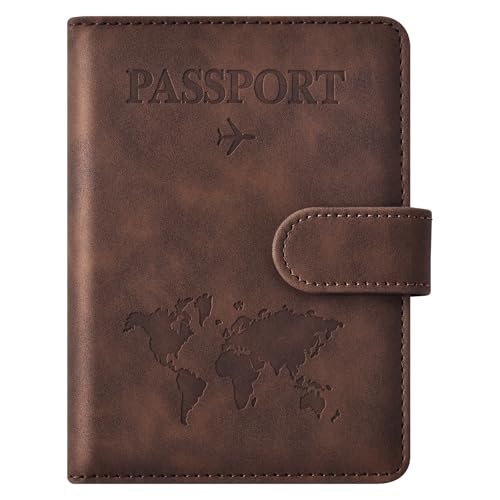 Image of Eoehro Passport Holder for Travel Essentials, Passport Wallet Cover Case for Travel Must Haves Accessories,Passport Book Holders for Women and Men(coffee)