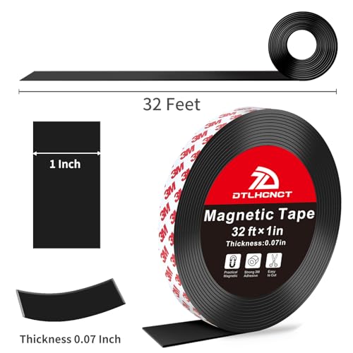 DTLHCNCT Magnetic Tape - 32 ft x 1 inch Magnet Strip Tape Roll with Strong Adhesive Backing for Kitchen, Office, School Organization, Whiteboards,Fridge(0.07" Thick) 2 Pack by DTLHCNCT - Image 7