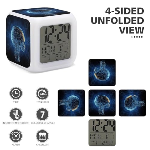 Evita llegar tarde con el reloj despertador inteligente LED con IA 4