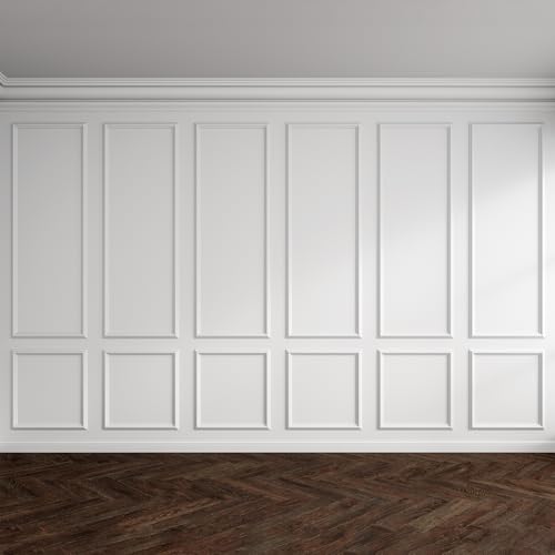 Pangda Peel and Stick Wall Molding Kit, 3D Premade Accent Molding Wainscoting Panel for Interior Wall Moulding Decor, Ready to Assemble Wainscoting Accent Panel(10 Set,24 x 54 in)