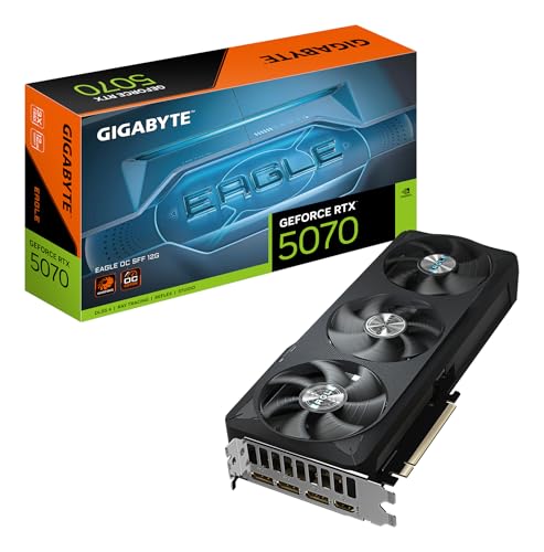 Gigabyte GeForce RTX 5070 Eagle OC SFF 12G Graphics Card - 12GB GDDR7, 192 Bit, PCI-E 5.0, 2587 MHz Core Clock, 3 x DP 2.1a, 1 x HDMI 2.1b, NVIDIA DLSS 4, GV-N5070GAMING OC-12GD