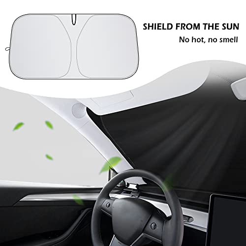 Car Shade Front Windshield-Portable Folding Strong Uv&Heat Resistant Sun Blocker- Keeps Car Cool,Universal Windshield Cover Sun Shade Fit Car, Truck, Suv (L(59 * 31.51Inch)) #TOP2