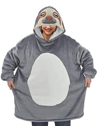 Vavalad HUISLOTH Sloth Wearable Blanket Sweatshirt Sherpa Hoodie Tv-Blanket thumb #4