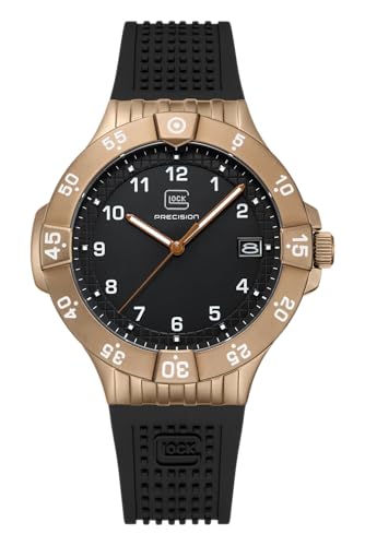 Montre à quartz Glock pour homme montre-bracelet étanche 10 ATM bracelet silicone GW-15