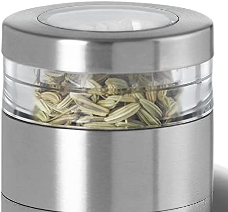 AdHoc MP209 MOLTO Dried Herbs and Spices Cutter | Stainless Steel/Acrylic | PreciseCut Technology, Compact | (H)90mm x (D)45mm | Clear/Silver