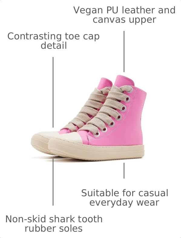 Image of Womens High Top Sneakers Jumbo Lace-up Platform Comfort Trainers Thick Soles Walking Casual Shoes