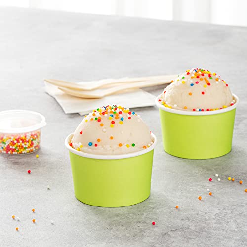 Image of Restaurantware Coppetta 3 Ounce Paper Cups, 50 Durable To Go Cups - Lids Sold Separately, Disposable, Green Paper Dessert Cups, Freezable, For Cafes And Restaurants (Pack of 2)