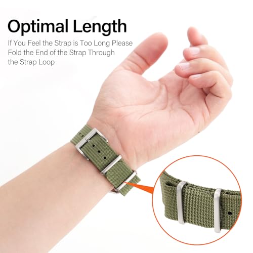 Image of TACTICAL FROG Nylon Watch Band 18mm 19 mm 20mm 22 mm 24 mm, Waterproof Military Watch Straps Replacement for Men Women, With Stainless Steel Buckle
