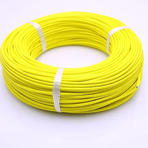 KEPOHK Silikondraht und Kabel Glasfaser Hitzebeständig 300 ° C Hochtemperatur 15AWG- 1,5 mm Gelb