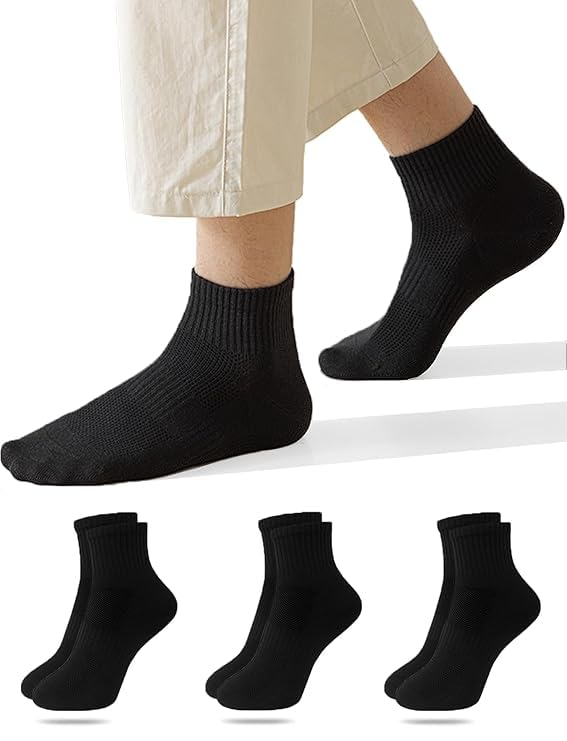 Plain Black Ankle Length Socks for men and women-image-27