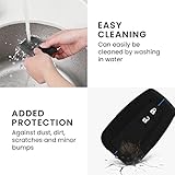 kwmobile Car Key Cover Compatible with Toyota 2 Button Car Key Smart Key Key Cover - Silicone Protective Car Key Fob Case - Black/Blue - Image 5