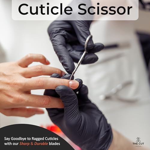 The Cut Factory- Cuticle Scissors, Extra Fine Point Tips, Slighty Curved Blades, Pedicure And Faical Hair Scissors For Eyebrows, Nose Hair- Nail Scissors With Life Time Anti Rust (PU LEATHER POUCH) - Thumbnail 5