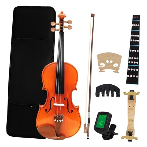 バイオリン 4/4 バイオリン スプルースパネル メープルバック エボニー 指板 バイオリン ケース付き チューナー 弓 バイオリン パーツ&アクセサリー(SET2)