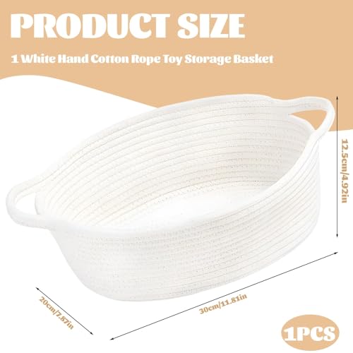 Geschenkkorb Leer, Geflochtener Korb Weiß mit Griff, Rundes Geschenkkorb Baby für Geschenke und Aufbewahrung, Geschenke Korb Organizer für Kinderzimmer Und Wohnbereich
