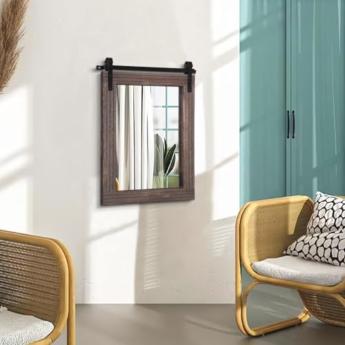 Miroir bois rustique AAZZKANG 50x40 cm rectangle style grange