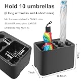 HTBMALL Stojak na parasol uchwyt na parasol z tacą ociekową do narożnika wejściowego wystrój biura domowego oszczędzający miejsce organizer przechowywany 10 parasoli