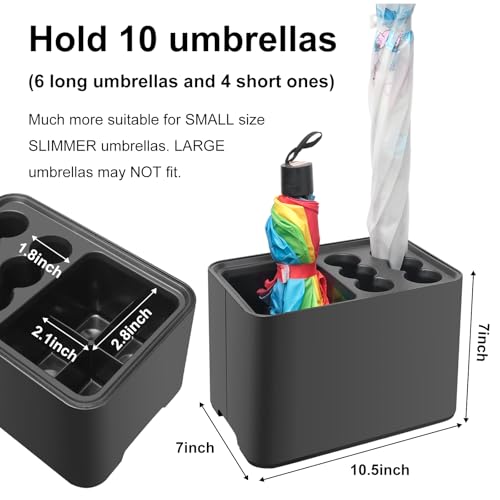 HTBMALL Umbrella Stand Rack Umbrella Holder with Drip Tray for Entryway Corner Home Office Decor Space Saving Organizer Stored 10 Umbrellas