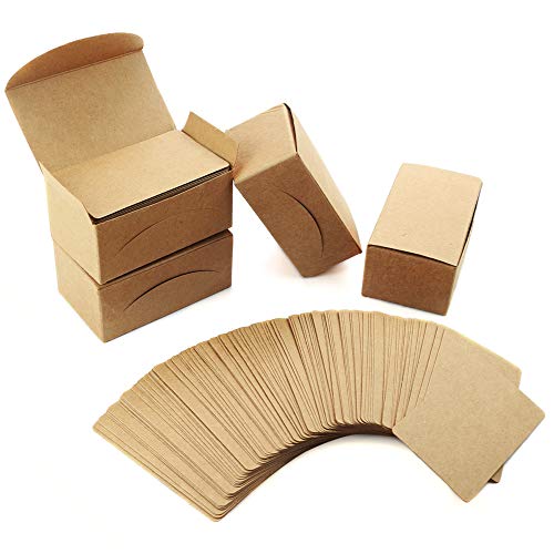 DUXEC 400pcs Blank Kraft Note Paper Business Cards Vocabulary Word Card Message Card DIY Gift Card Blank Paper Tags