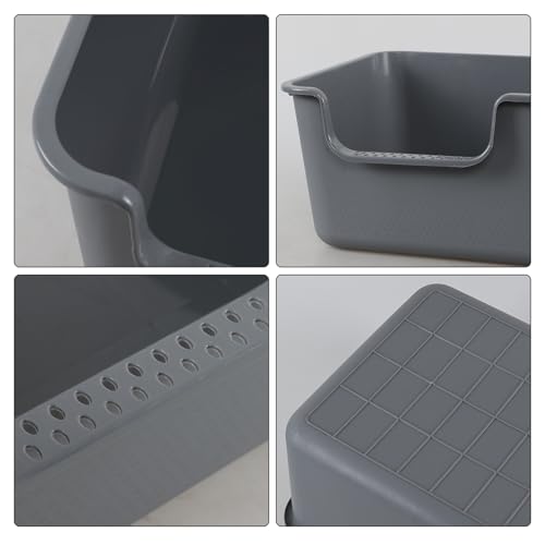 Arenero para Gato Abierto Set 2 Piezas Plástico Gris miniatura 2