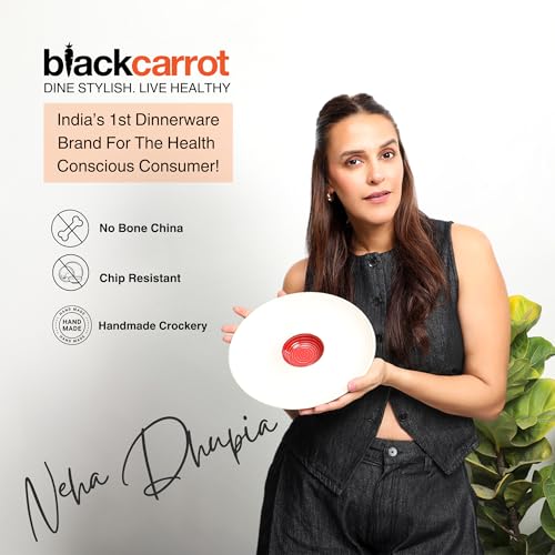 Image of BLACKCARROT Ceramic Serving Platter with Dip Section | 10.8 Inch