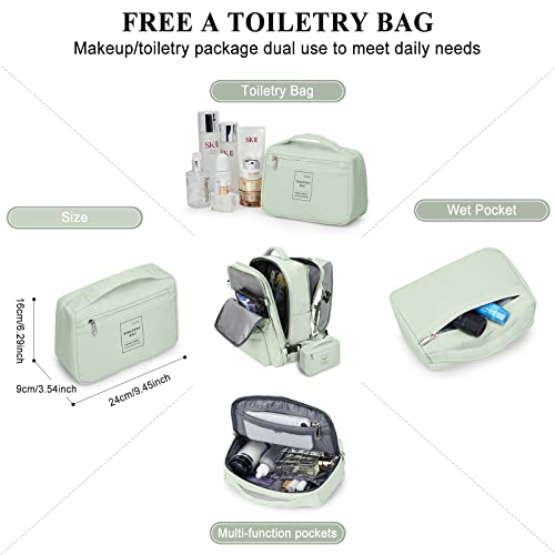 Winspansy Carry On Backpack,Travel Backpack For Women Men Airline Approved Personal Item Size Hiking Gym Backpack Weekender Casual Daypack Backpack Waterproof Bag With Shoe Compartment, Green #TOP1