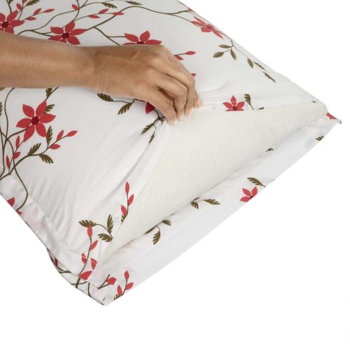 Image of Wakefit 100% Cotton Pillow Cover Set of 4 | 200 TC Soft & Breathable Pillow Cases | Standard Size 18 x 27 Inch | Skin Friendly, Durable & Gentle Machine Washable | Sakura White