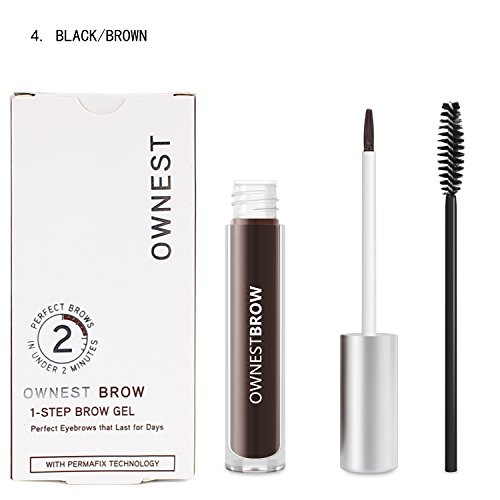 Ownest Makeup 4 Colors Eyebrow Color Perfect Eyebrows Waterproof Eyebrow Gel-Black/Brown