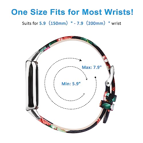 Vancle Pulseira de couro compatível com pulseiras Fitbit Luxe, pulseira de couro ajustável para Fitb