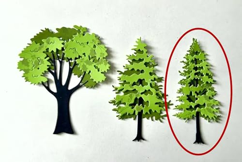 Christmas Tree Metal Die Cuts, Pine Tree Plant Frame Cutting Dies Cut Stencils for DIY Photo Decorative Embossing Paper Dies for Scrapbooking Card Making