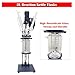 EQCOTWEA 2L Double-Layer Glass Reactor, 110V Glass Reaction Kettle, Jacketed Lab Reaction Vessel with Digital Display & -0.098MPa Vacuum, 0-600RPM, for Chemistry, Distillation, Industrial Synthesis