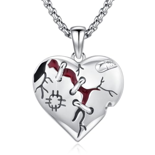 Collier cœur brisé gothique argent sterling 925 cadeau idéal anniversaire