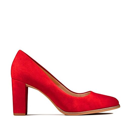 Clarks Kaylin Cara, Zapatos de Tacón para Mujer, Rojo (Red Suede Red Suede), 40 EU